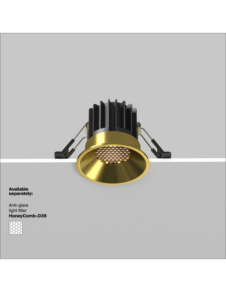 LED flush-mounted lamps - Maytoni Round LED flush mounted lamp 460lm 3000K Brass DL058-7W3K-BS - product kolory-swiatla.pl 6