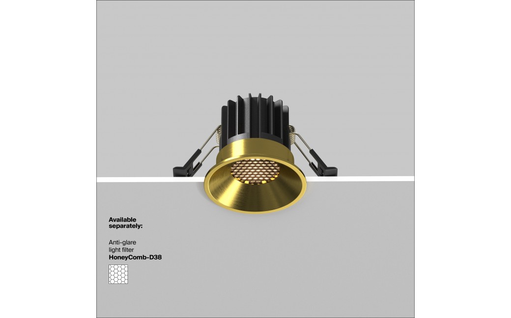 Maytoni Round Lampa wbudowana podtynkowa LED 460lm 3000K Mosiądz DL058-7W3K-BS