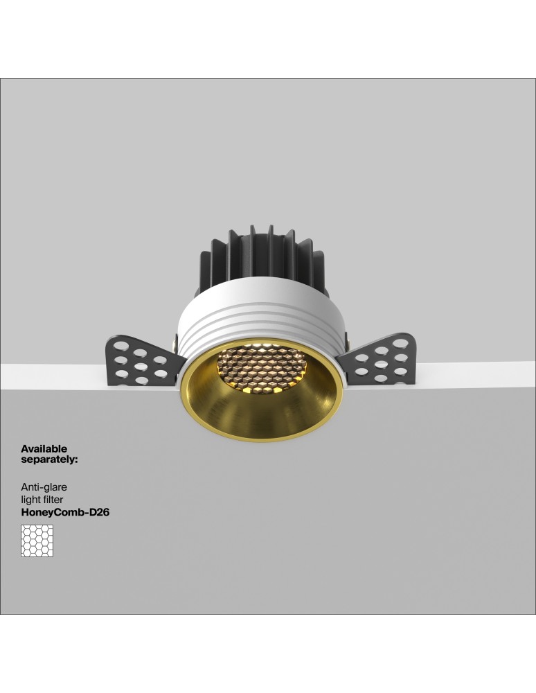 Frameless flush-mounted lamps - trimless - Maytoni Round LED flush mounted lamp 480lm 3000K Brass DL058-7W3K-TRS-BS - product kolory-swiatla.pl 6