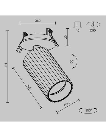 Maytoni Calipso Lampa wbudowana podtynkowa reflektor 1xGU10 Czarny C110CL-01-GU10-B - produkt 2