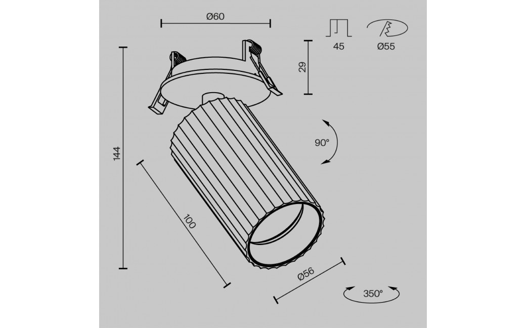 Maytoni Calipso Lampa wbudowana podtynkowa reflektor 1xGU10 Biały C110CL-01-GU10-W
