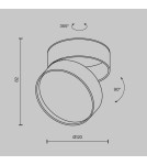 Ceiling spotlights - Maytoni Onda LED ceiling lamp 1370lm 3000K Black C024CL-18W3K-B-1. - product 2