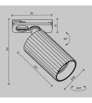 Lamps for 1 phase busbars - Maytoni Calipso Spotlight for UNITY 1-circuit rail 1xGU10 Brass TR218-1-GU10-BS - product 2