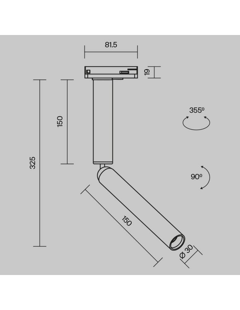 Lamps for 1 phase busbars - Maytoni Focus Dual Spotlight for UNITY 1-circuit LED bus 400lm 3000K Black TR142-1-6W3K-B - product kolory-swiatla.pl 2