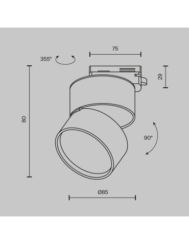 Maytoni ONDA Spotlight for UNITY 1-circuit LED bus 781lm 2700K Black TR007-1-12W2.7K-B-1 - product 2