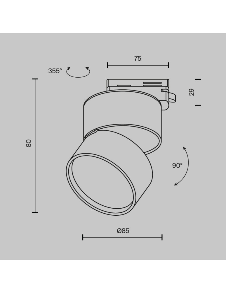 Lamps for 1 phase busbars - Maytoni ONDA Spotlight for UNITY 1-circuit LED bus 781lm 2700K Black TR007-1-12W2.7K-B-1 - product kolory-swiatla.pl 2