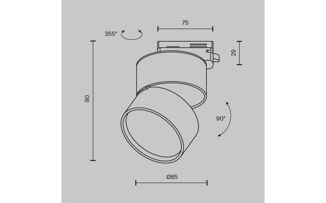 Maytoni ONDA Reflektor do Szyny UNITY 1-obwodowej LED 781lm 2700K Czarny TR007-1-12W2.7K-B-1