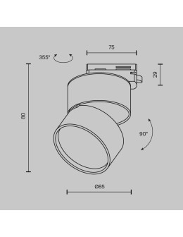Maytoni ONDA Reflektor do Szyny UNITY 1-obwodowej LED 780lm 3000K Czarny TR007-1-12W3K-B-1 - produkt 2