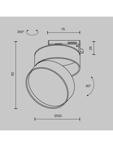 Maytoni ONDA Reflektor do Szyny UNITY 1-obwodowej LED 1370lm 3000K Czarny TR007-1-18W3K-B-1 - produkt 2