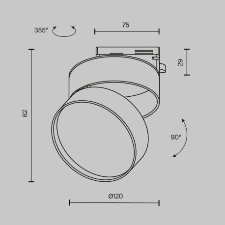 Maytoni ONDA Reflektor do Szyny UNITY 1-obwodowej LED 1370lm 3000K Czarny TR007-1-18W3K-B-1