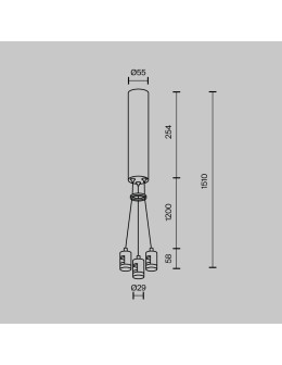 Maytoni Suspension set with power supply base for Flarity round rail lamp Brass TRA154SW-BB-R-BS - product 2