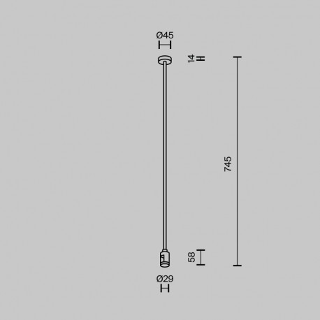 Maytoni Mocowanie Sufitowe Długie 700 mm z wejściem zasilania Flarity Mosiądz TRA159C-B1-BS