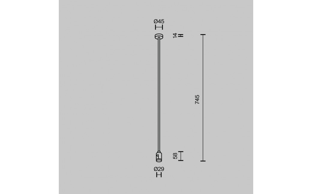 Maytoni Mocowanie Sufitowe Długie 700 mm z wejściem zasilania Flarity Mosiądz TRA159C-B1-BS