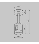 Flarity System Accessories - Maytoni Ceiling Mount Short 78 mm with straight power connector Flarity Brass TRA156C-IPC1-BS - product 2