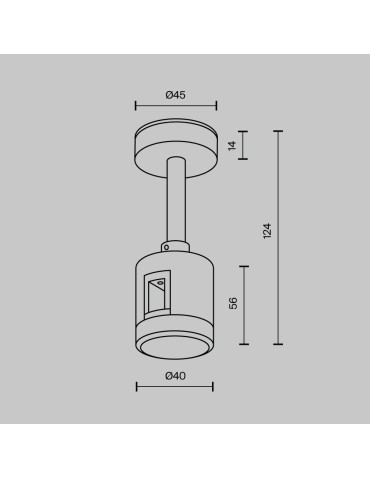 Maytoni Mocowanie Sufitowe Krótkie 78 mm z prostym złączem zasilającym Flarity Mosiądz TRA156C-IPC1-BS - produkt 2
