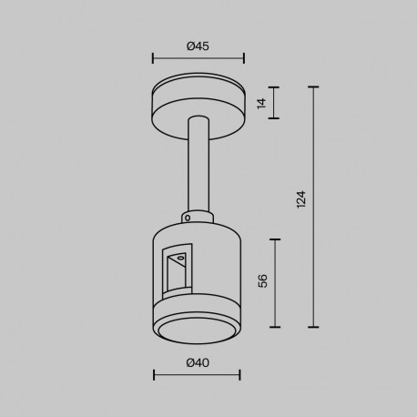 Maytoni Mocowanie Sufitowe Krótkie 78 mm z prostym złączem zasilającym Flarity Mosiądz TRA156C-IPC1-BS