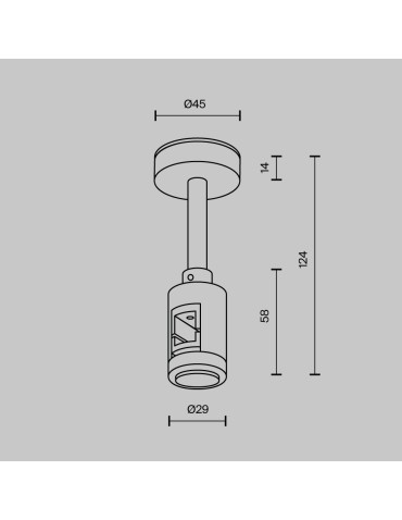 Maytoni Mocowanie Sufitowe Krótkie Pojedyncze 78 mm Flarity LED Mosiądz TRA156C-S1-BS - produkt 2