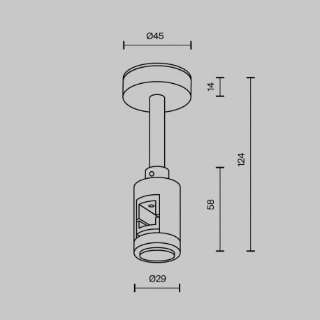 Maytoni Mocowanie Sufitowe Krótkie Pojedyncze 78 mm Flarity LED Mosiądz TRA156C-S1-BS