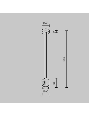 Maytoni Mocowanie Sufitowe Średnie 300 mm z prostym złączem zasilającym Flarity Mosiądz TRA158C-IPC1-BS - produkt 2