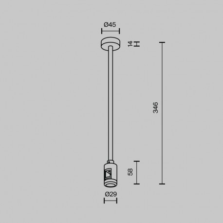 Maytoni Mocowanie Sufitowe Średnie Pojedyncze 300 mm Flarity LED Mosiądz TRA158C-S1-BS