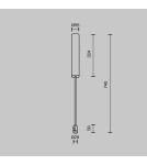 Flarity System Accessories - Maytoni Ceiling Base Long 385 mm for power supply with Flarity power input Brass TRA159C-BB1-BS - product 2