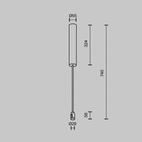 Maytoni Podstawa Sufitowa Długa 385 mm do zasilacza z wejściem zasilania Flarity Mosiądz TRA159C-BB1-BS