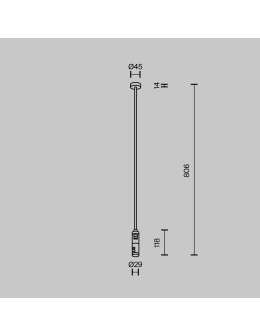 Maytoni Mocowanie Sufitowe Długie Podwójne 700 mm Flarity Mosiądz TRA159C-D1-BS - produkt 2
