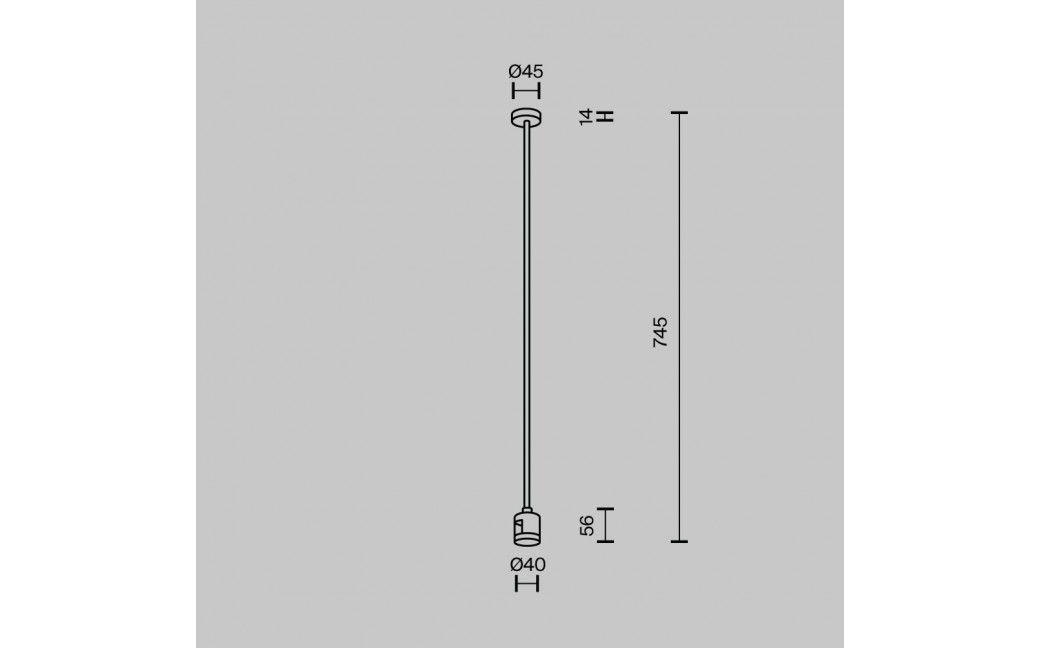 Maytoni Mocowanie Sufitowe Długie 700 mm z prostym złączem zasilającym Flarity Mosiądz TRA159C-IPC1-BS