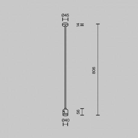 Maytoni Mocowanie Sufitowe Długie 760 mm z prostym złączem zasilającym Flarity Mosiądz TRA159C-IPCL1-BS