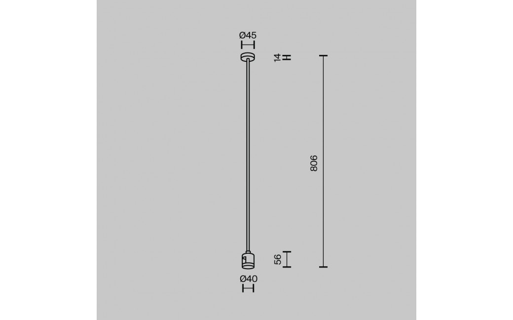 Maytoni Mocowanie Sufitowe Długie 760 mm z prostym złączem zasilającym Flarity Mosiądz TRA159C-IPCL1-BS