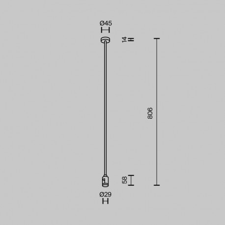 Maytoni Mocowanie Sufitowe Długie Pojedyncze 760 mm Flarity LED Mosiądz TRA159C-SL1-BS