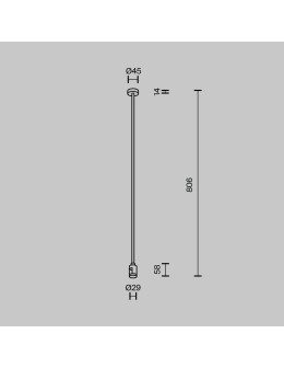 Maytoni Mocowanie Sufitowe Długie Pojedyncze 760 mm Flarity LED Mosiądz TRA159C-SL1-BS - produkt 2