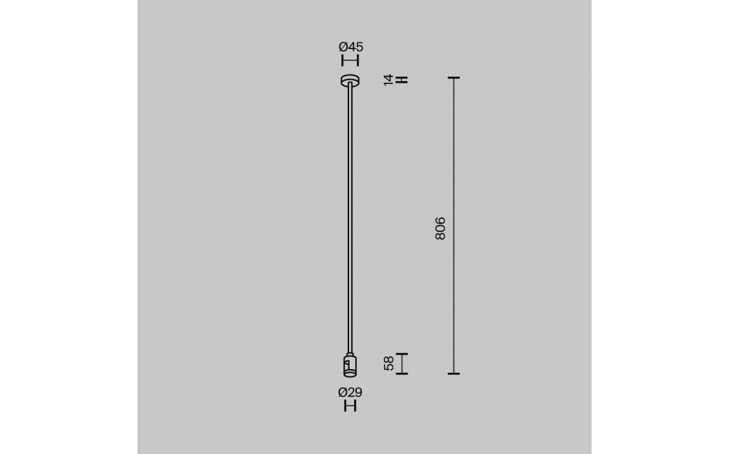 Maytoni Mocowanie Sufitowe Długie Pojedyncze 760 mm Flarity LED Mosiądz TRA159C-SL1-BS