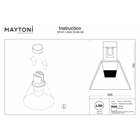 Maytoni Bianca Lampa do Szyny Flarity LED 60lm 2700K Mosiądz TR147-1-3W2.7K-BS-DE