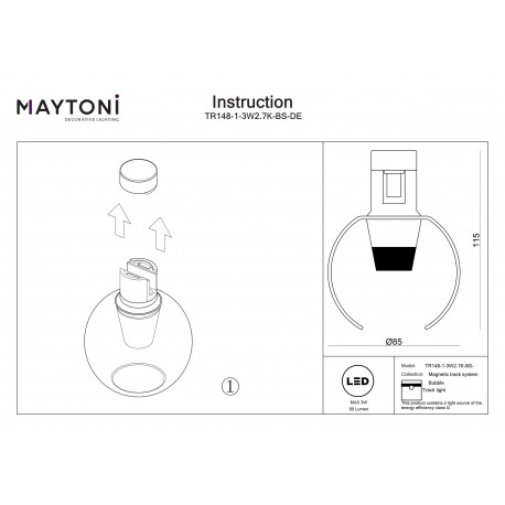 Maytoni Bubble Lampa do Szyny Flarity LED 60lm 2700K Mosiądz TR148-1-3W2.7K-BS-DE