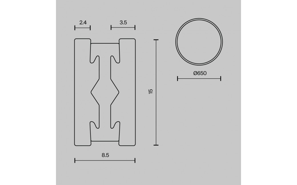 Maytoni Szynoprzewód okrągły 650 mm Flarity Mosiądz TRX154-R-D650-BS