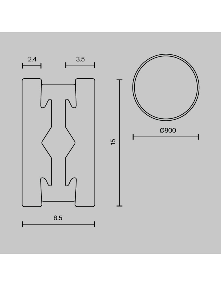 Flarity System Rails - Maytoni 800 mm Flarity Brass Round Rail TRX154-R-D800-BS - product kolory-swiatla.pl 2
