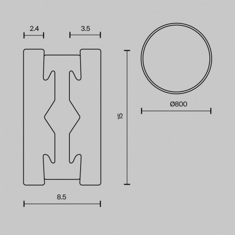 Maytoni Szynoprzewód okrągły 800 mm Flarity Mosiądz TRX154-R-D800-BS