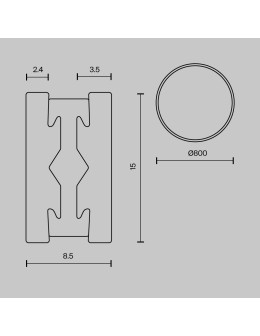 Maytoni Szynoprzewód okrągły 800 mm Flarity Mosiądz TRX154-R-D800-BS - produkt 2