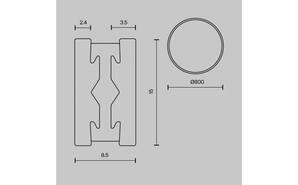 Maytoni Szynoprzewód okrągły 800 mm Flarity Mosiądz TRX154-R-D800-BS