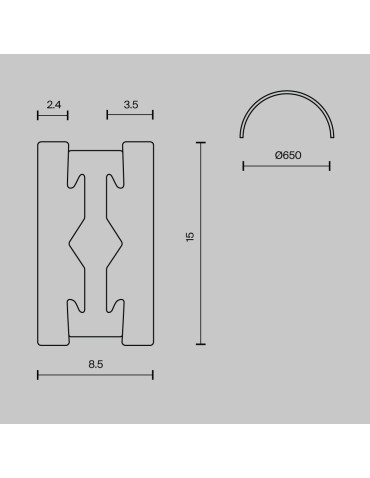 Maytoni Semi-circular track bar 650 mm Flarity Brass TRX154-SR-D650-BS - product 2