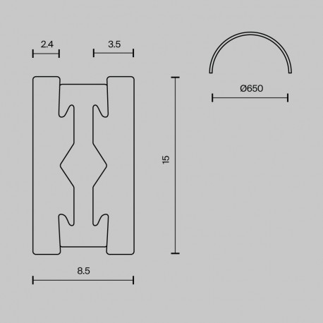 Maytoni Szynoprzewód półokrągły 650 mm Flarity Mosiądz TRX154-SR-D650-BS