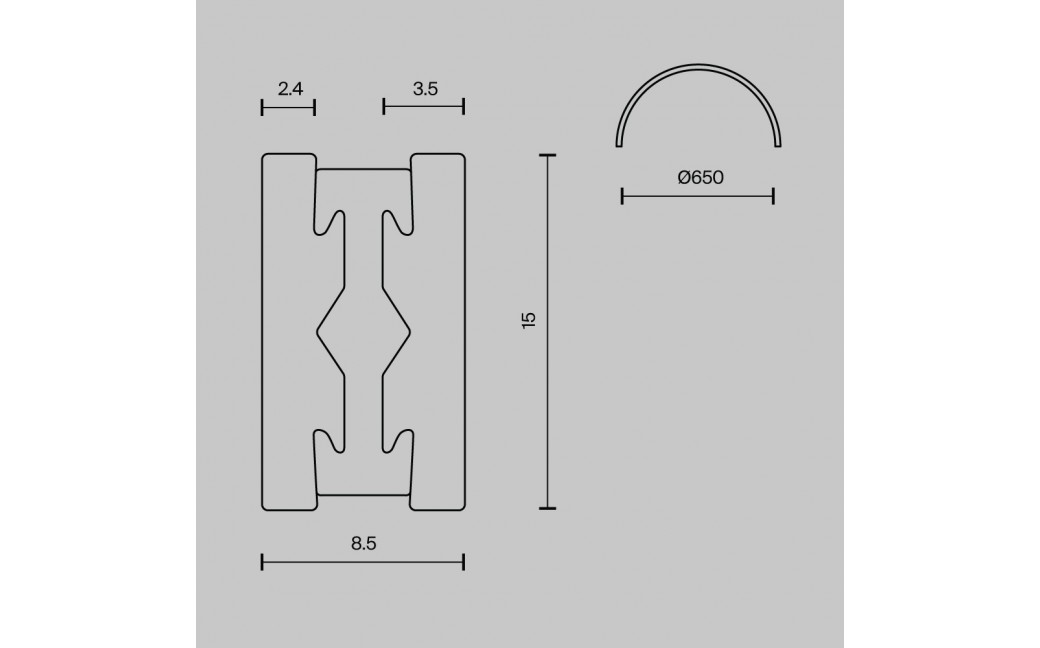 Maytoni Szynoprzewód półokrągły 650 mm Flarity Mosiądz TRX154-SR-D650-BS