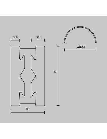 Maytoni Szynoprzewód półokrągły 800 mm Flarity Mosiądz TRX154-SR-D800-BS - produkt 2