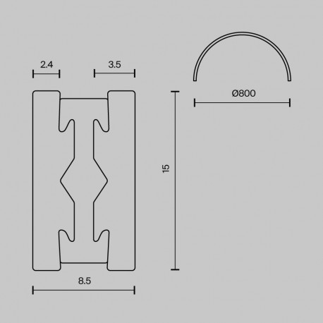 Maytoni Szynoprzewód półokrągły 800 mm Flarity Mosiądz TRX154-SR-D800-BS