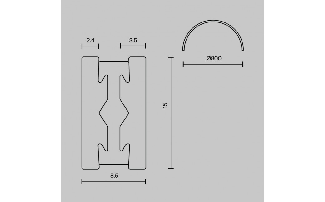 Maytoni Szynoprzewód półokrągły 800 mm Flarity Mosiądz TRX154-SR-D800-BS