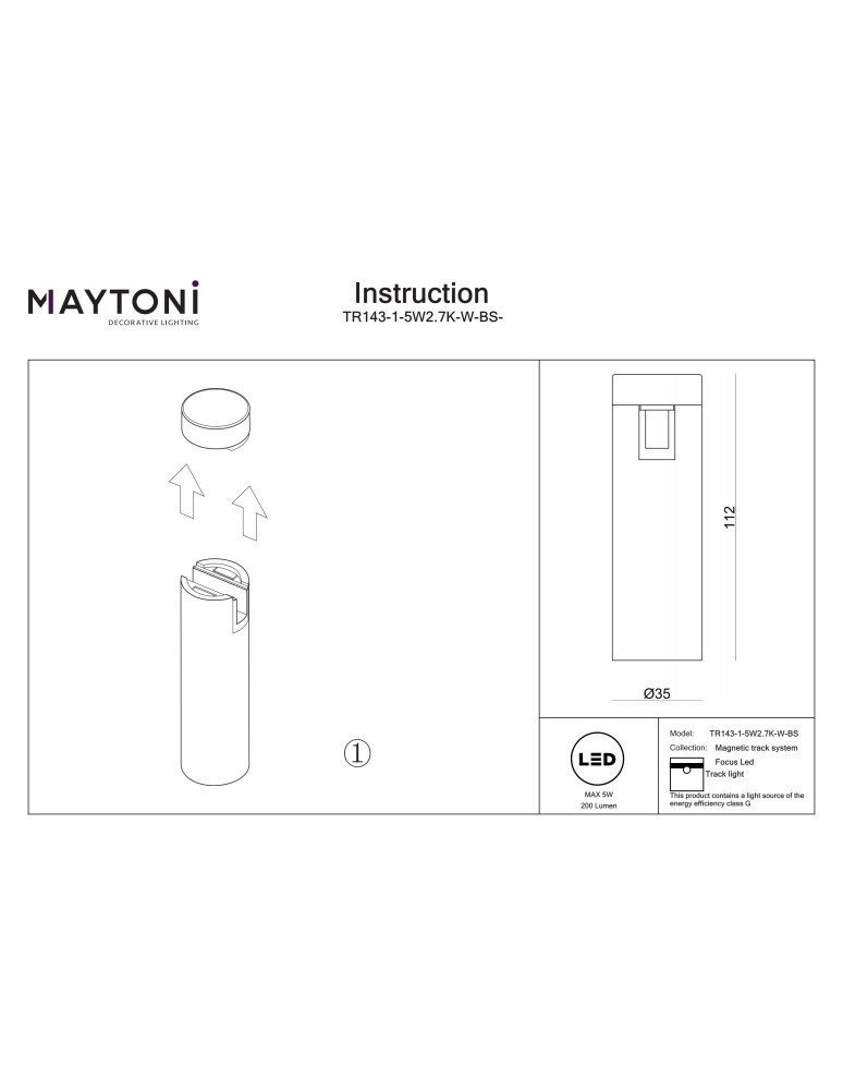 Flarity System Lamps - Maytoni Focus Led Spotlight for Flarity LED Rail 200lm 2700K Brass TR143-1-5W2.7K-W-BS-DE - product kolory-swiatla.pl 9