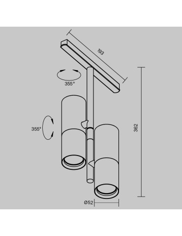 Maytoni Elti Duo Double Spotlight for Exility LED Rail 1802lm 2700K-6000K White and Black TR005-4-2X12W-DS-BW - product 2