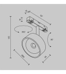 Magnetic rail lamps - Maytoni Lens Spotlight for Exility LED Rail 770lm 3000K Black TR217-2-15W3K-B. - product 2