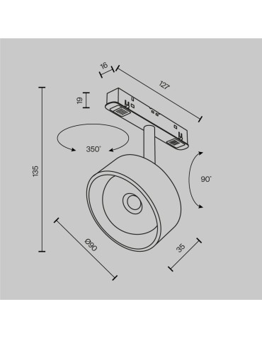 Maytoni Lens Reflektor do Szyny Exility LED 770lm 3000K Czarny TR217-2-15W3K-B - produkt 2
